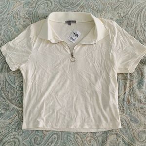 Charlotte Russe Cropped Collar Zip Up